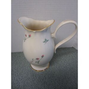 LOVELY LENOX  ROSE MANOR  PINK ROSE BUD ACCENT PORCELAIN PITCHER.